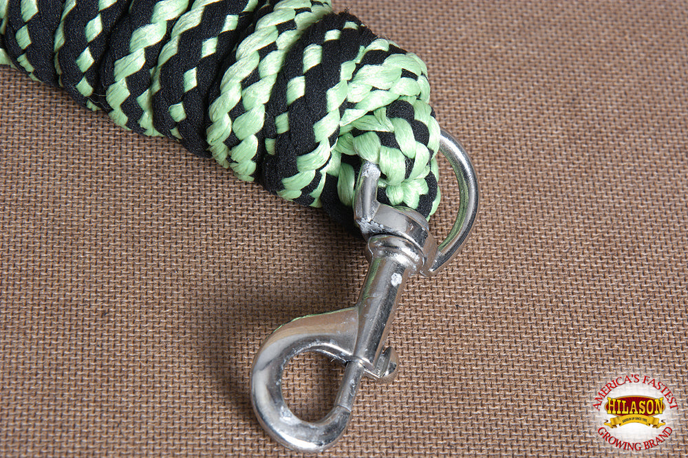 Hilason Horse Riding Poly Roping Lead Rope Burgundy 1/4&quot;X8 Ft Snaps