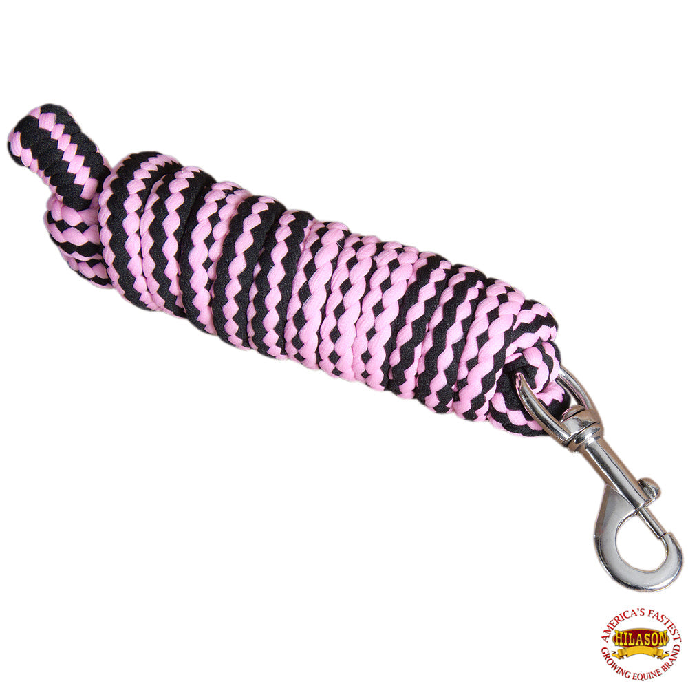 Hilason Horse Riding Poly Roping Lead Rope Burgundy 1/4&quot;X8 Ft Snaps