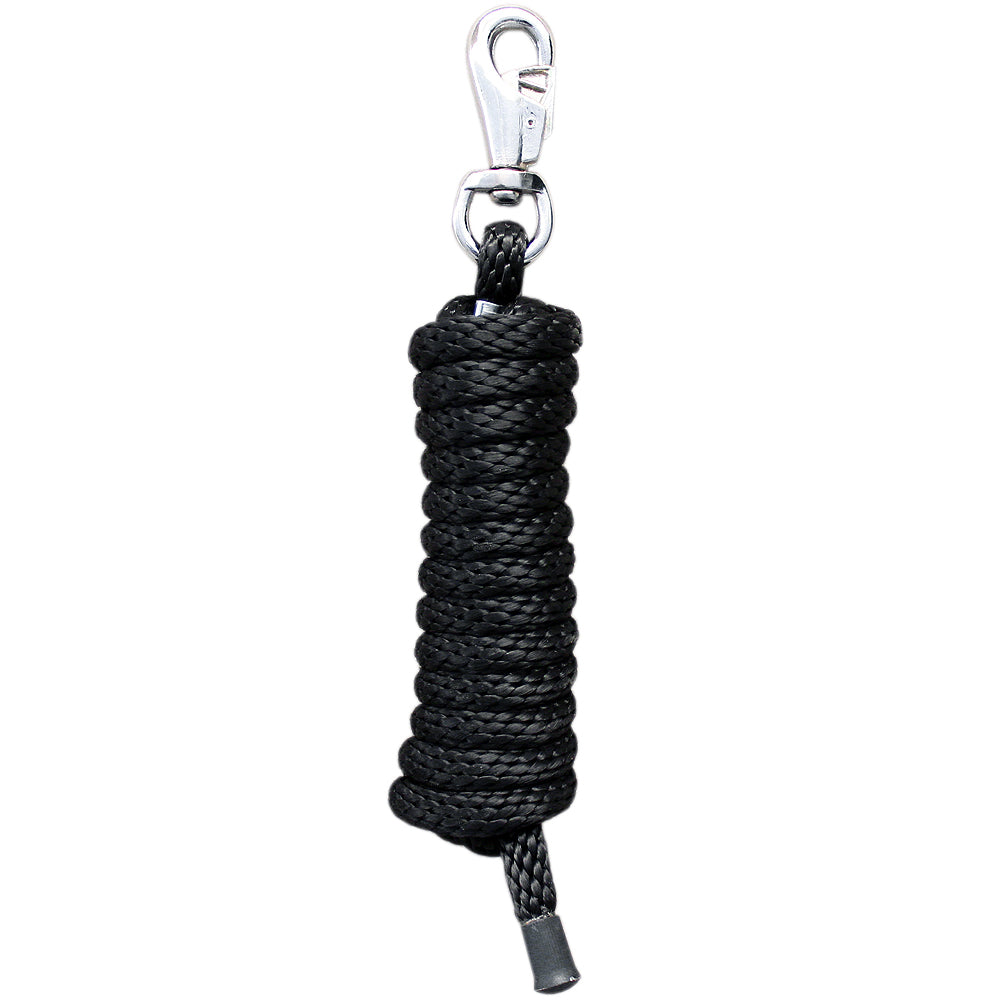 Horse Roping Lead Rope Riding Poly Blue Black White 1/4&quot;X8 Ft Snaps