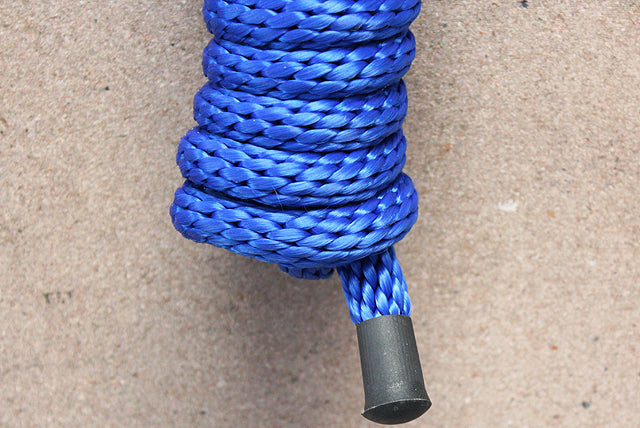 Horse Roping Lead Rope Riding Poly Blue Black White 1/4&quot;X8 Ft Snaps