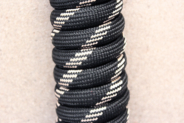 Horse Roping Lead Rope Riding Poly Blue Black White 1/4&quot;X8 Ft Snaps