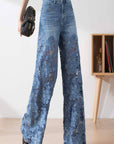 Lace Denim pants
