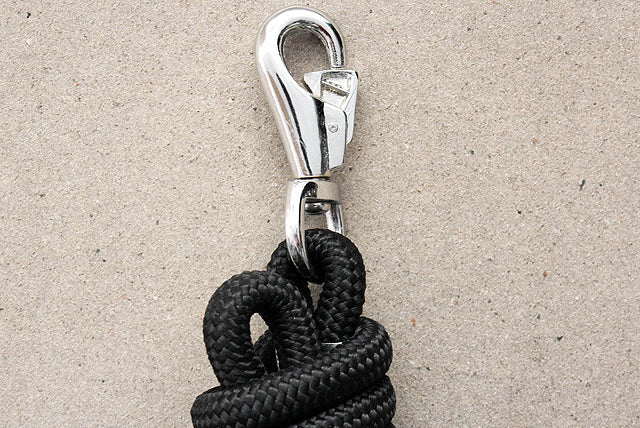 Horse Roping Lead Rope Riding Poly Blue Black White 1/4&quot;X8 Ft Snaps