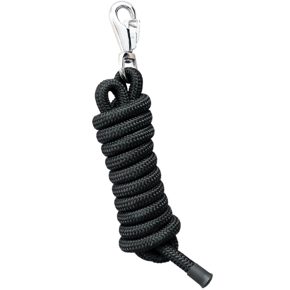 Horse Roping Lead Rope Riding Poly Blue Black White 1/4&quot;X8 Ft Snaps