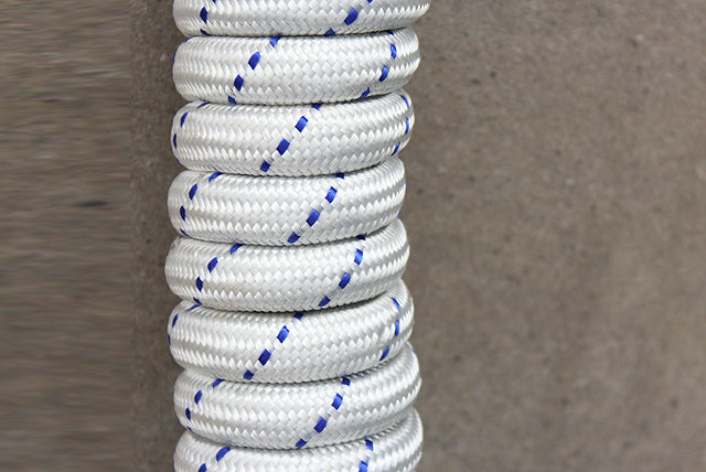 Horse Roping Lead Rope Riding Poly Blue Black White 1/4&quot;X8 Ft Snaps