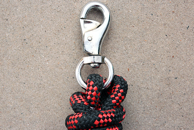 Horse Roping Lead Rope Riding Poly Blue Black White 1/4&quot;X8 Ft Snaps