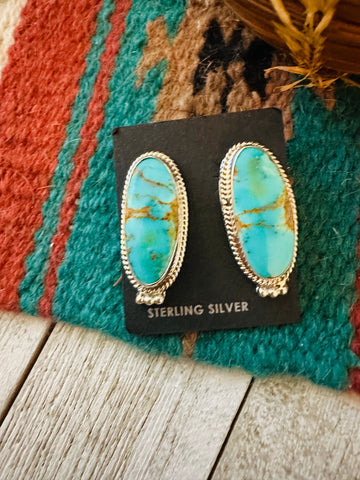 Navajo Turquoise & Sterling Silver Post Earrings
