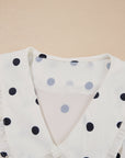 Polka Dot Frilled Collar Top