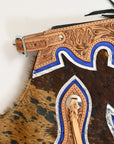 Hilason Bull Riding Light Natural Hair On Leather Rodeo Chaps