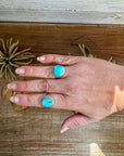 Sonoran Gold Turquoise Ring – Size 7.5 or 8, Sterling Silver
