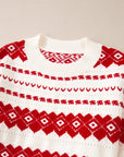 Christmas Western Geometric Crew Neck Sweater