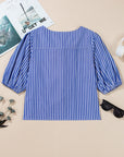 Dream Stripe Tied Front Blouse