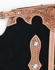 Hilason Western Bull Riding Chinks Chaps Adult Pro Rodeo Bronc Leather Black