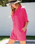 Nyomi Half Button Collared Loose Romper