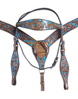 HILASON Western Horse Headstall Breast Collar Set Tack Genuine American Leather