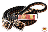 1" X 8Ft Hilason Braided Poly Barrel Horse Racing Reins Flat Grip Knots