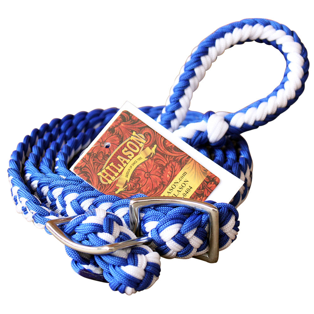 1&quot; X 8Ft Hilason Braided Poly Barrel Horse Racing Reins Flat Grip Knots