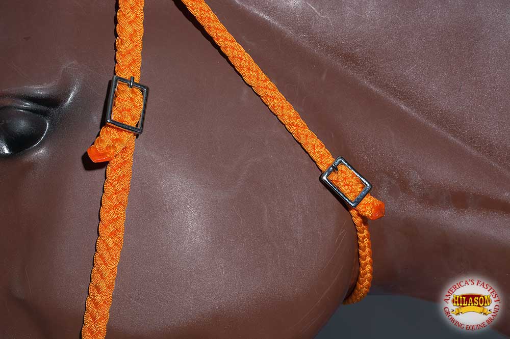 Black Horse Bridle Headstall Flat Braided Paracord By Hilason