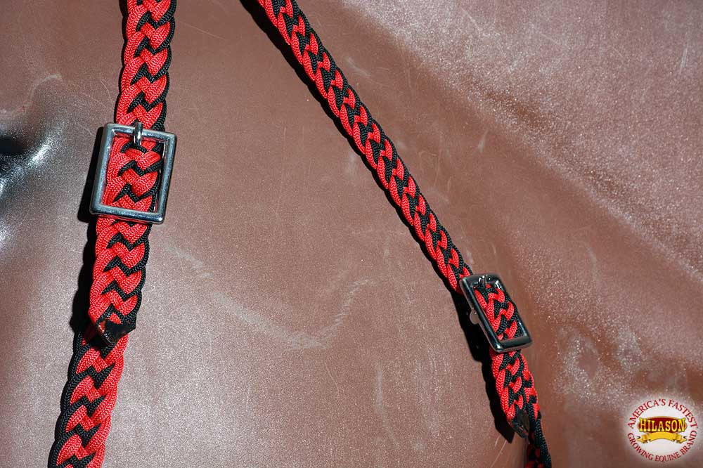 Black Horse Bridle Headstall Flat Braided Paracord By Hilason