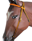 Black Horse Bridle Headstall Flat Braided Paracord By Hilason