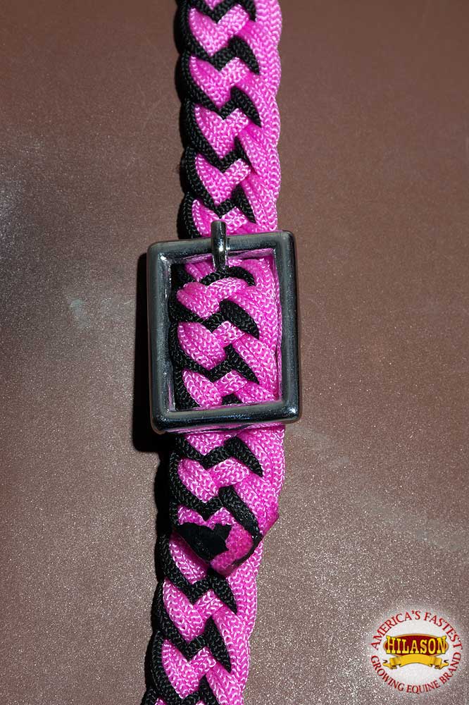Black Horse Bridle Headstall Flat Braided Paracord By Hilason