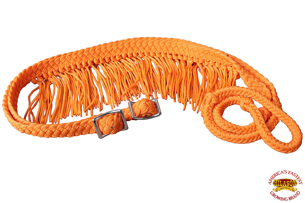 1&quot; X 8Ft Hilason Braided Poly Barrel Horse Racing Reins Flat Grip Knots