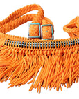 1" X 8Ft Hilason Braided Barrel Horse Racing Reins Knots Fringe Crystal