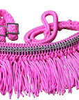 1" X 8Ft Hilason Braided Barrel Horse Racing Reins Knots Fringe Crystal