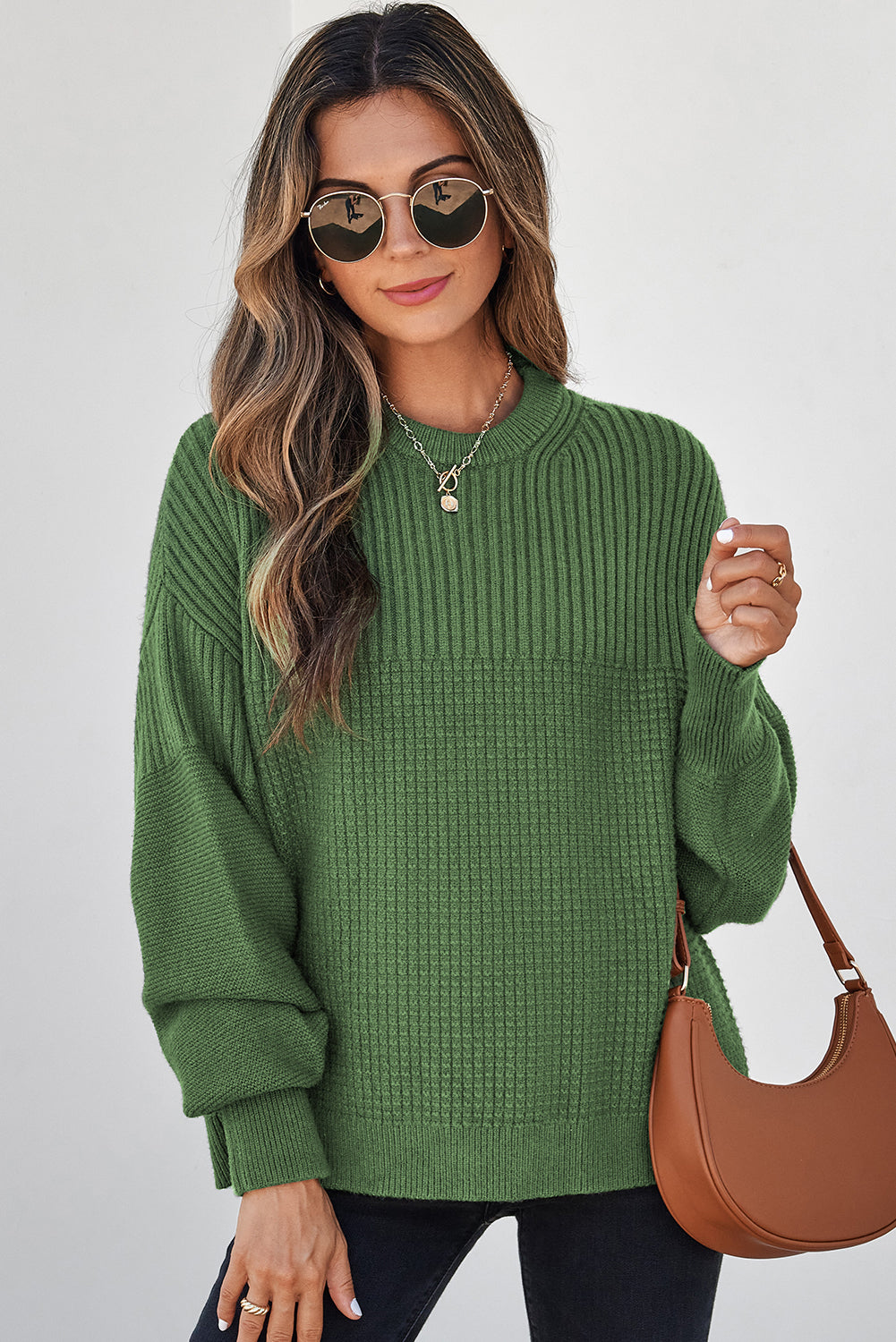 Julietta Mixed Textured Knitted Sweater