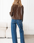 Mila Drawstring Hem Leather Jacket
