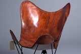 Genuine Leather Butterfly Chair Folding Lounge Modern Sling Accent Seat