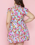 Lenora Ruffled Cap Sleeve Plus Size Mini Dress