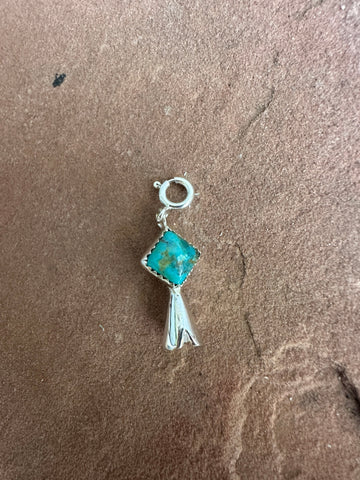 Handmade Sterling Silver & Turquoise Blossom Charm