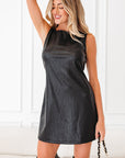 Vegan Leather Sleeveless Mini Dress