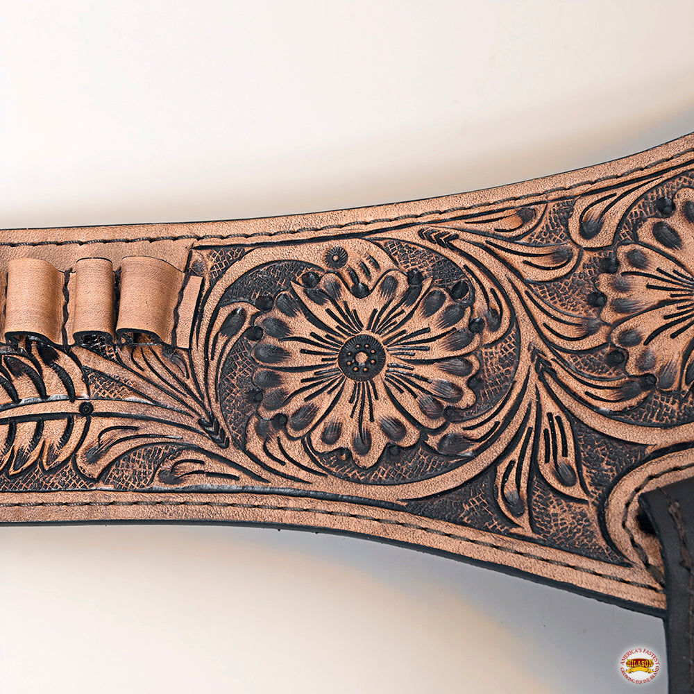 Hilason Western Right Hand Gun Holster Rig 38 Cal Leather Cowboy