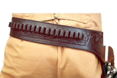 Hilason Western Right Hand Gun Holster Rig 38 Cal Leather Cowboy
