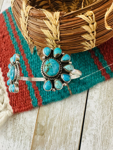 Navajo Turquoise & Sterling Silver Floating Cuff Bracelet