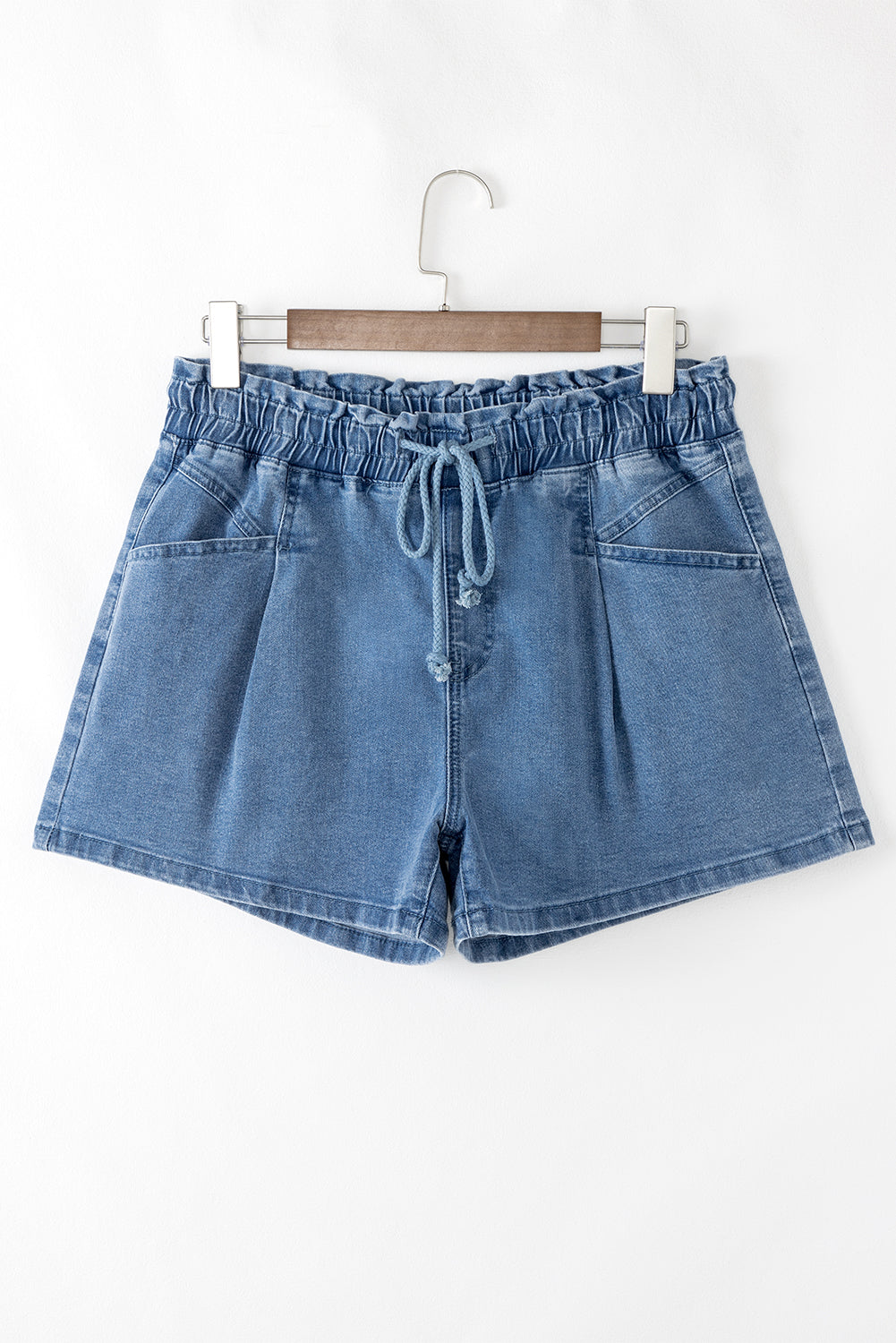 Braelynn Drawstring High Waist Casual Denim Shorts