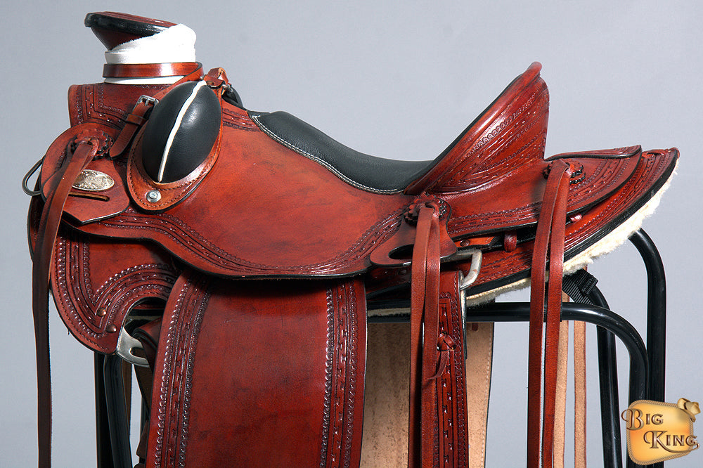 Western Horse Wade Saddle American Leather Ranch Roping Mahogany