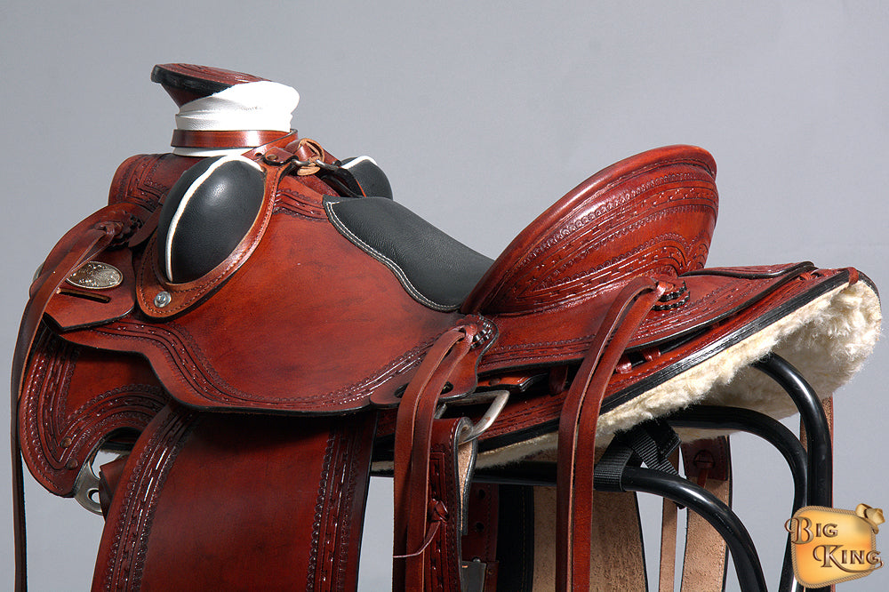 Western Horse Wade Saddle American Leather Ranch Roping Mahogany