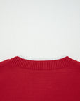 Bow Contrast Trim Long Sleeve Cropped Christmas Sweater