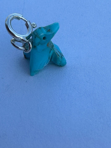 Zuni Hand Carved Turquoise Hummingbird Charm