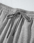 Solid Fleece-Lined Drawstring Waist Pants