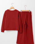 Textured Top and Pants Set