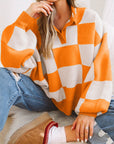Checker Collared Long Sleeve Sweater
