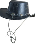 L M S Xl Hilason Hand Made Split Antique Leather Crushable Hat 3 In Brim