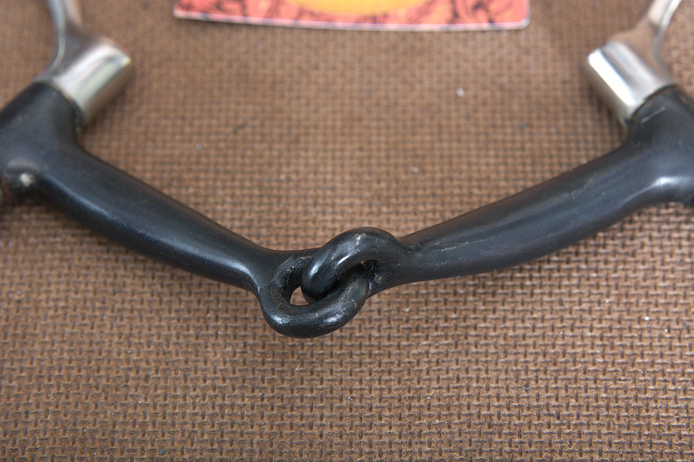 5&quot; Hilason Western Sweet Iron Ring Stainless Steel Horse Black Mouth Bit