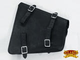 Motorcycle Bike Left Side Saddle Bag Leather Rigid Flap Solo Western