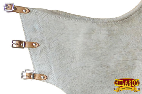 Hilason Western Pro Rodeo Bronc Bull-Riding Smooth Leather Chinks Chaps