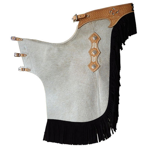 Hilason Western Pro Rodeo Bronc Bull-Riding Smooth Leather Chinks Chaps